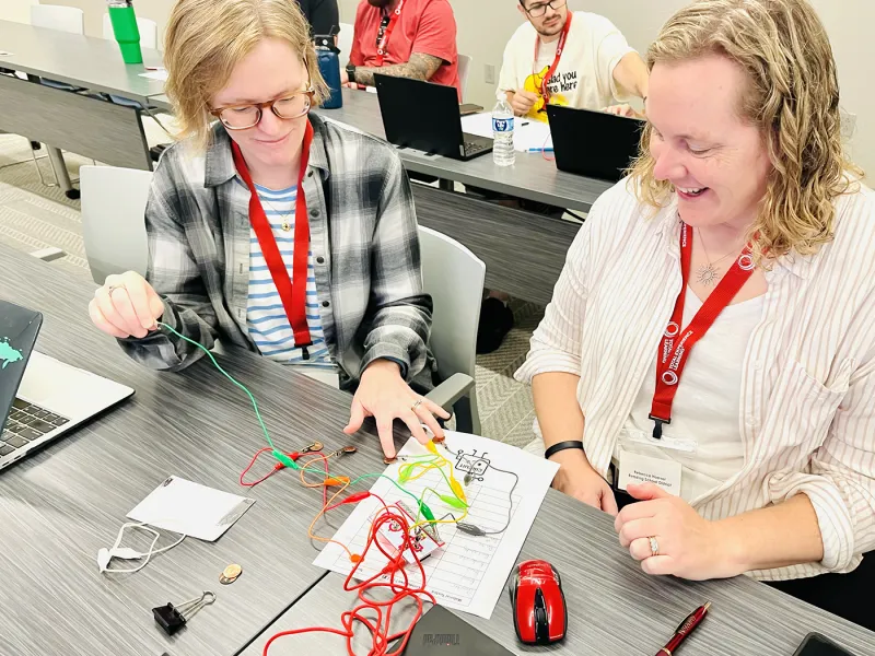 Teachers at training
